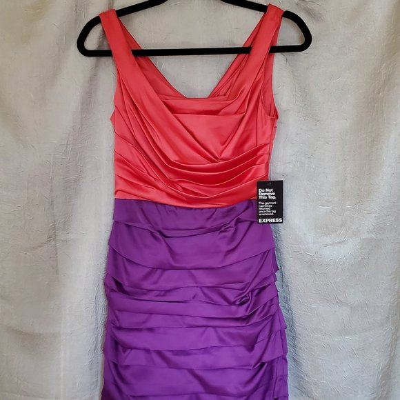 Express Rushed Mini Silk Dress - Picture 2 of 7